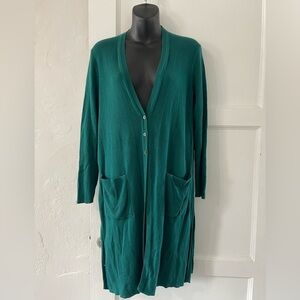 J.Jill hunter green longline cardigan small